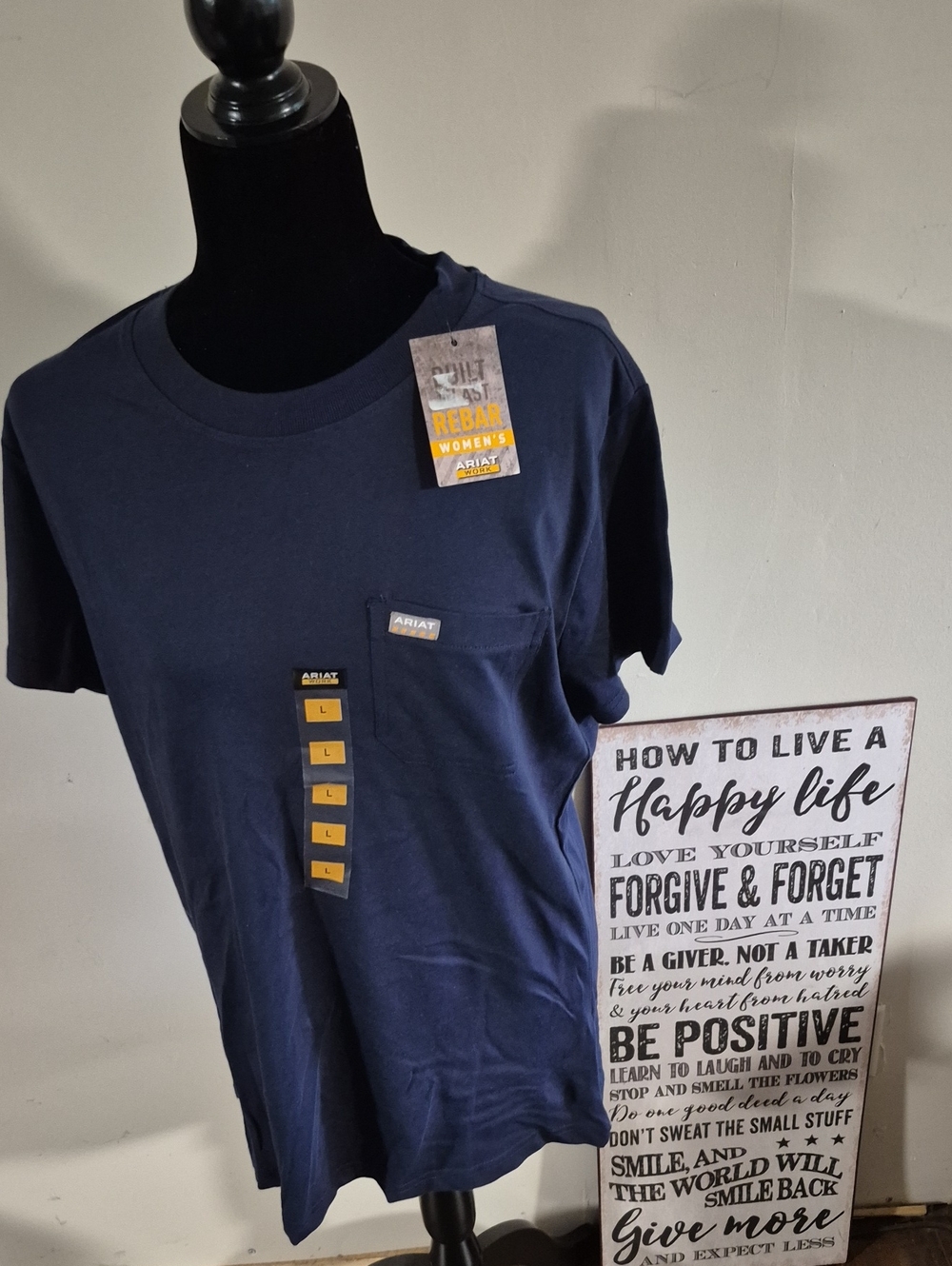 ARIAT REBAR Blue Tshirt Ladies Large